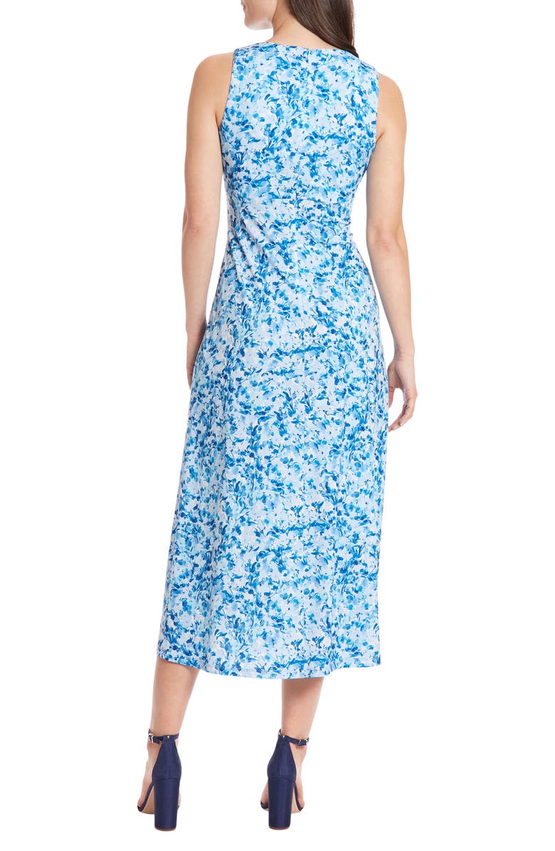London Times Floral Keyhole Sleeveless Jersey Maxi Dress, Alternate, color, 