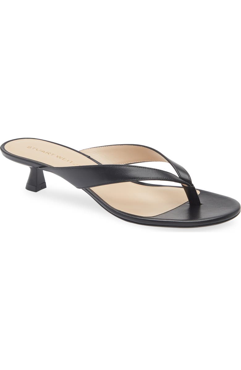 Stuart Weitzman Rio Kitten Heel Sandal, Main, color, Black