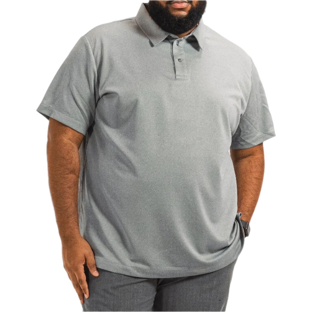 Regent Row Big And Tall Commuter Shirt Tech Polo In Heather Grey