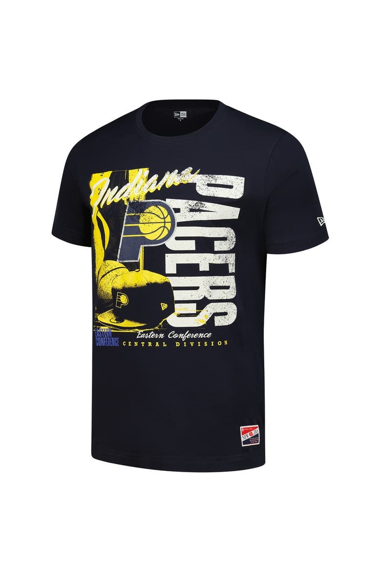 Men's New Era  Navy Indiana Pacers Distressed Throwback Vintage Color Pack T-Shirt, Alternate, color, Navy