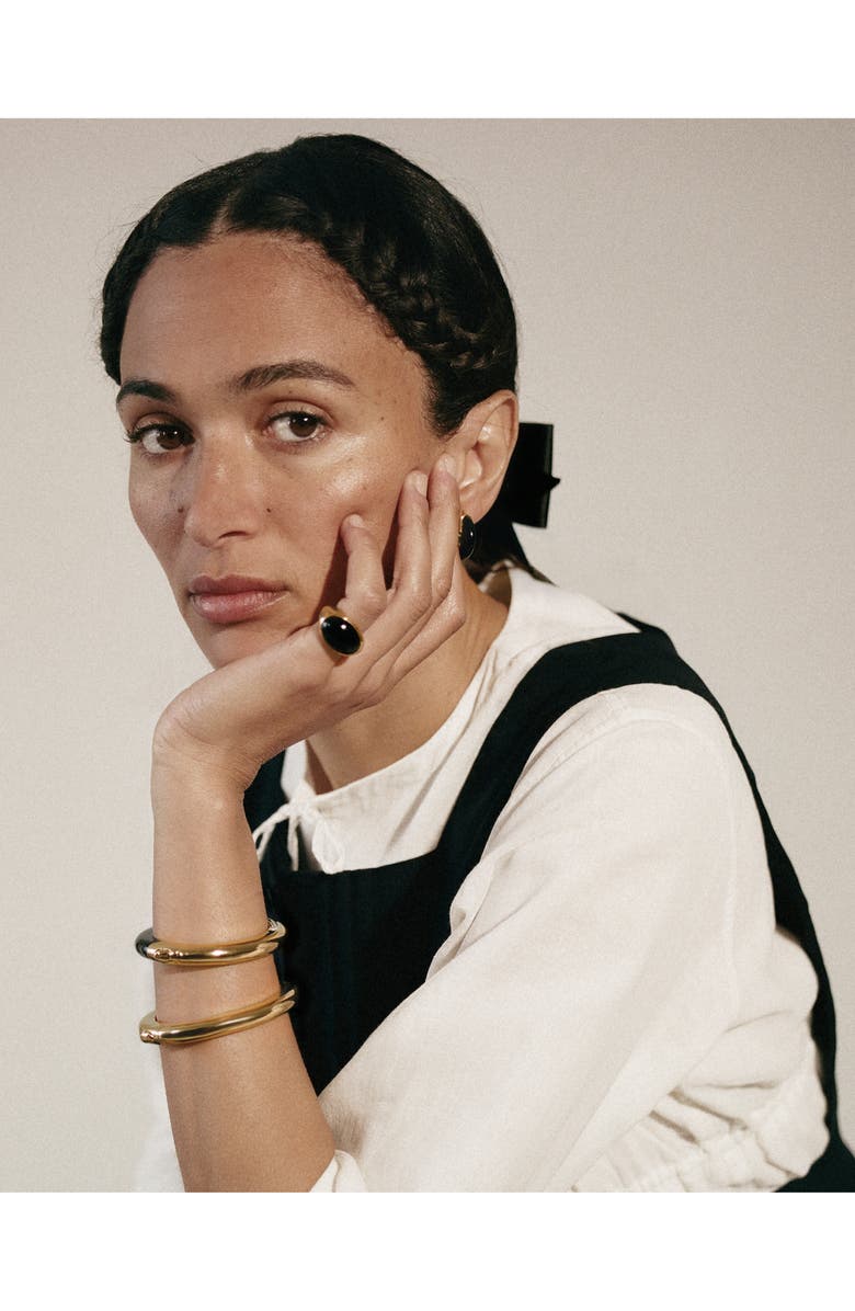 Monica Vinader x Kate Young Gemstone Bangle, Alternate, color, 18Ct Gold Vermeil On Sterling