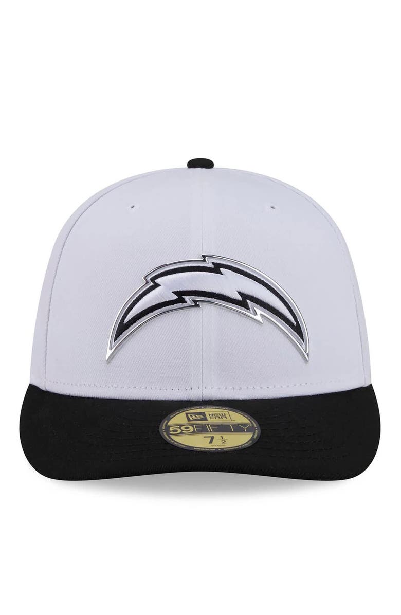 New Era Men's New Era White/Black Los Angeles Chargers 2026 NFL Draft Pre-Curved 59FIFTY Fitted Hat, Alternate, color, White