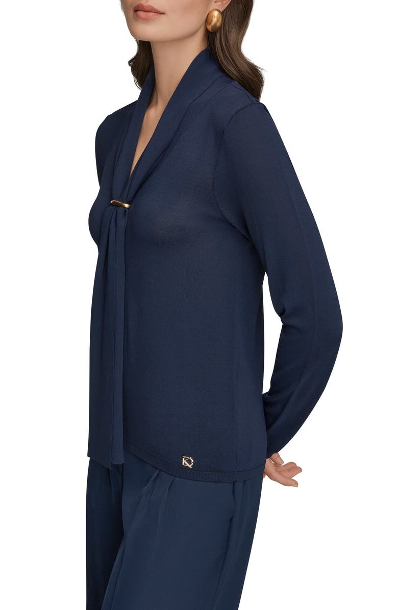 Donna Karan New York Drape Neck Sweater, Alternate, color, Nightfall