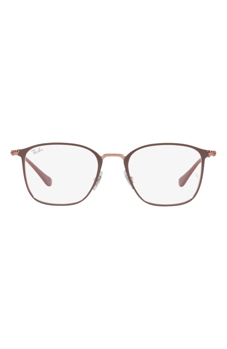 Ray-Ban 49mm Square Optical Glasses, Main, color, Copper