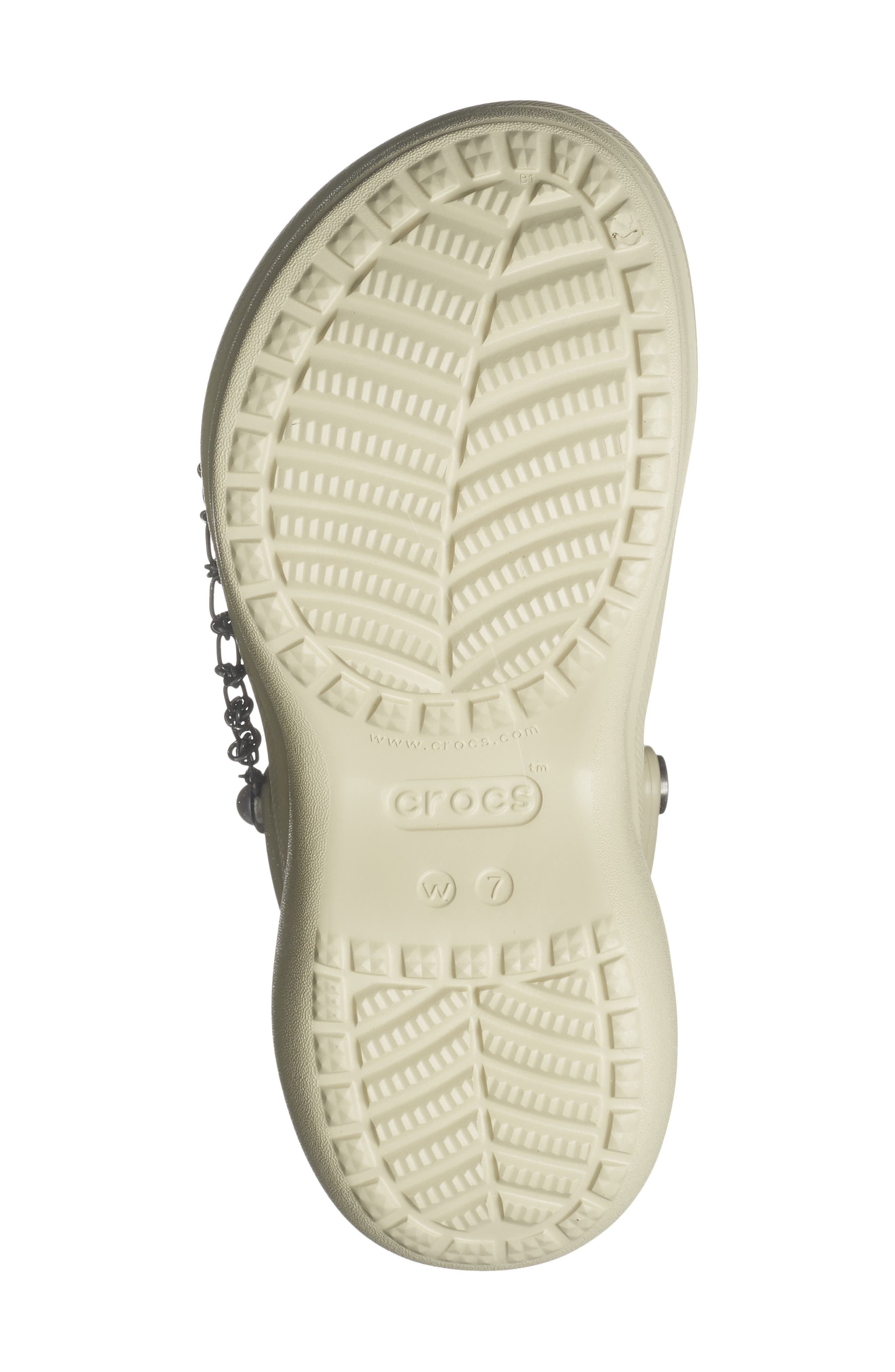 CROCS Bae Metallic Rosette Clog, Alternate, color, Bone