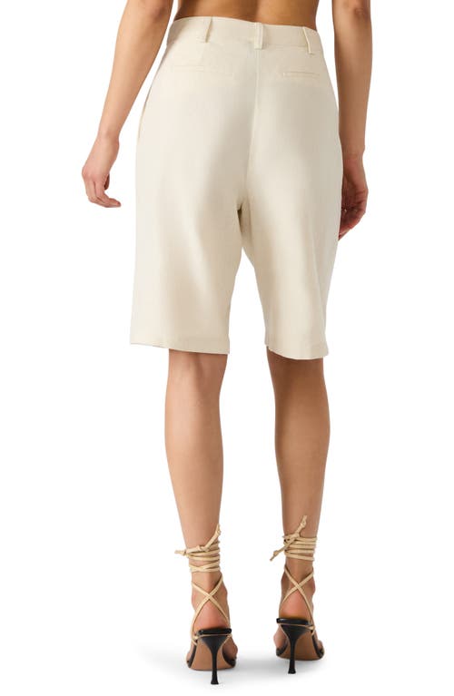 Steve Madden Ivana Linen Blend Bermuda Shorts In White
