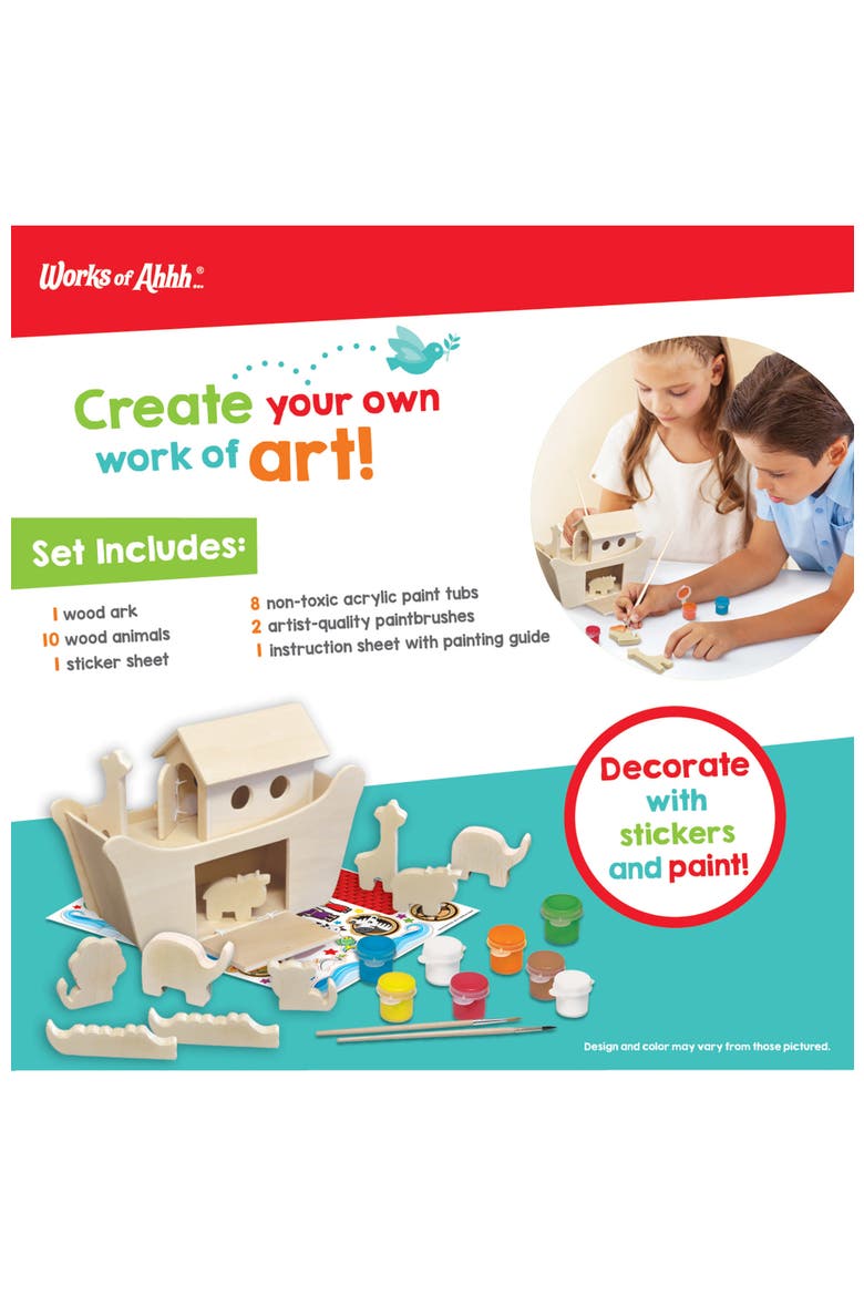 Noah's Ark Wood Craft & Paint Kit, Alternate, color, Multicolor