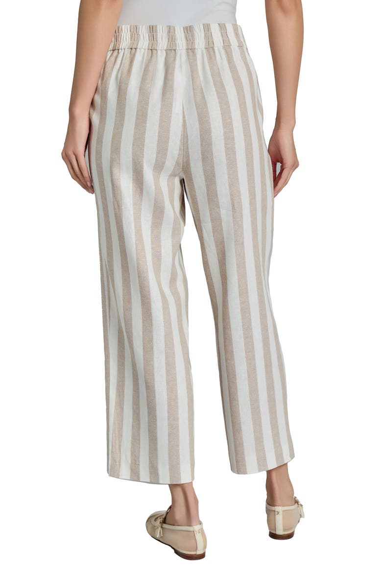 Stripe Wide Leg Crop Linen Blend Pants, Alternate, color, NATURAL STONE/ JONES WH
