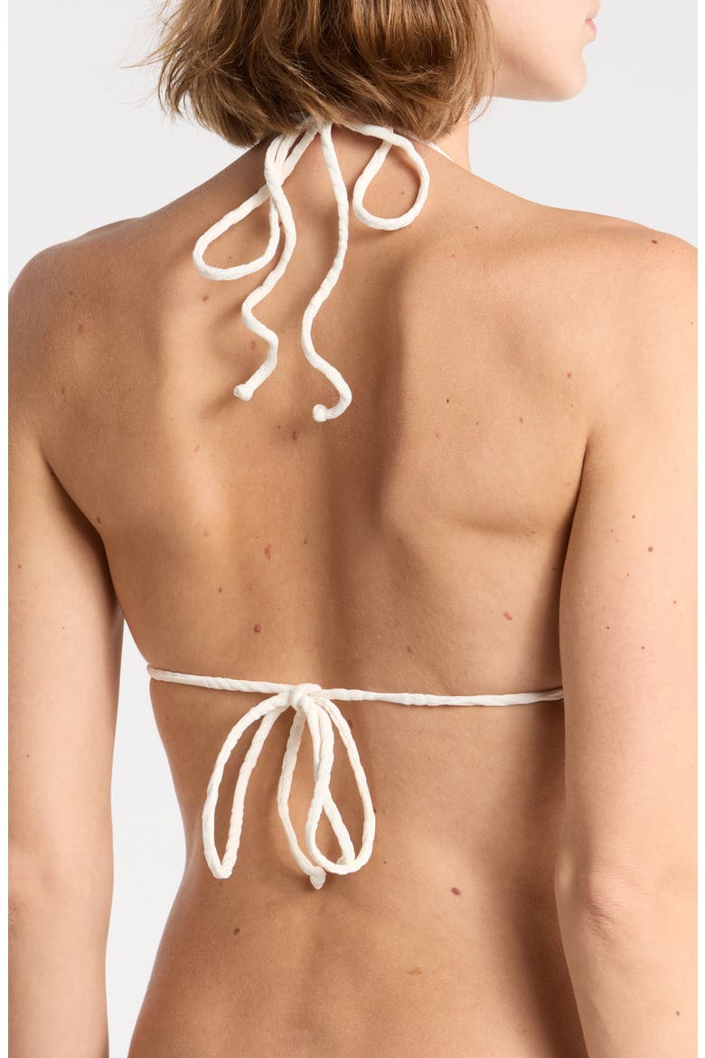 Palm Triangle Bikini Top, Alternate, color, GARDENIA SEASHELL