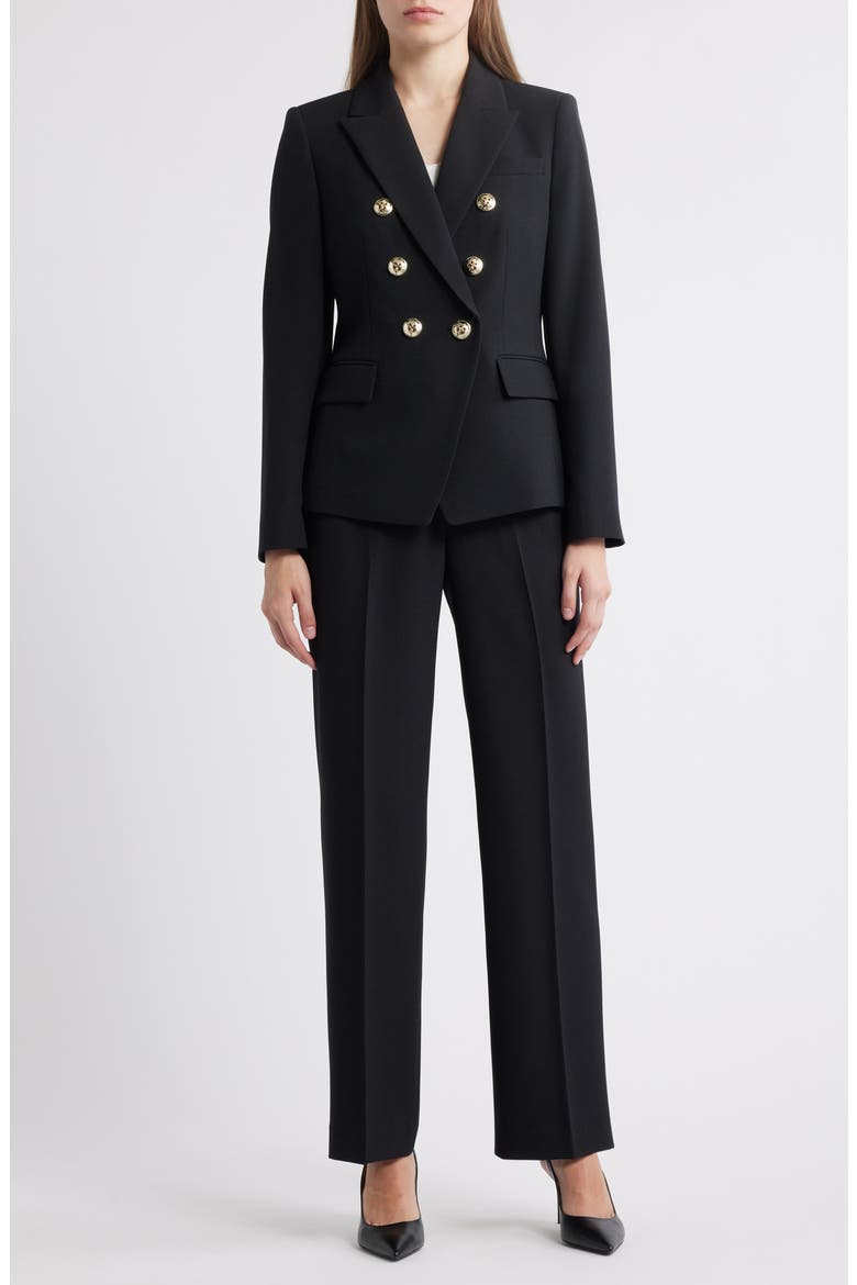 Double Breasted Two-Piece Suit, Main, color, BLACK