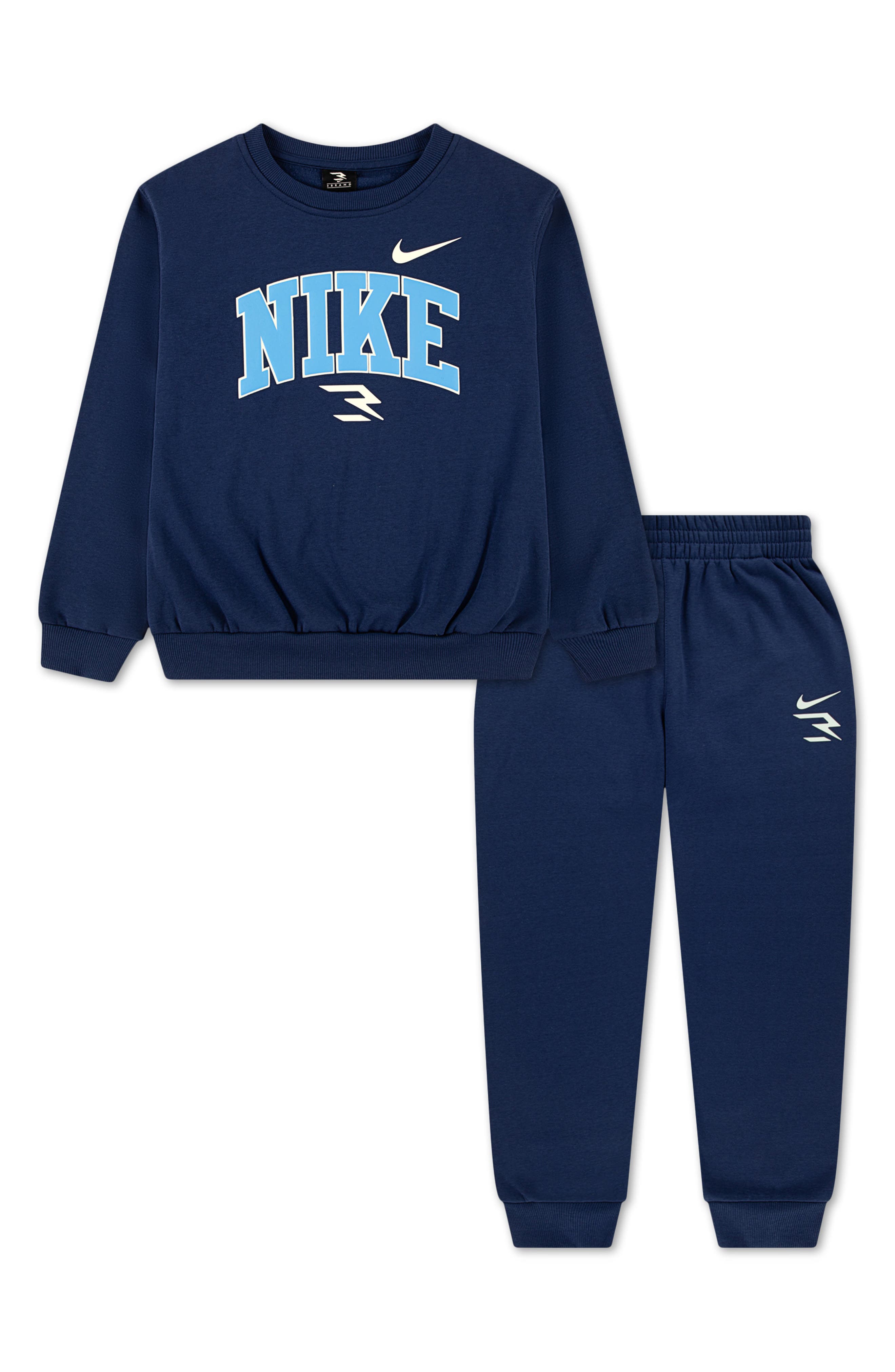3 Brand Kids' Logo Fleece Sweatshirt & Joggers Set