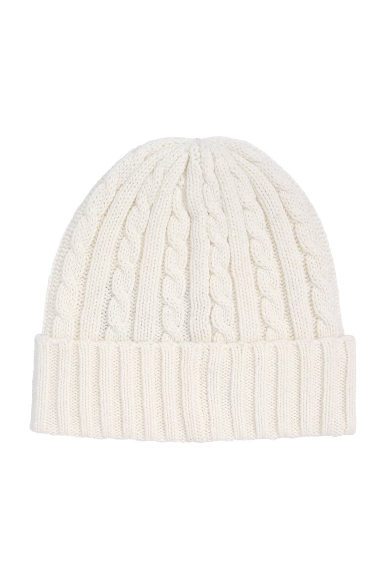 core cable logo hat, Alternate, color, cream
