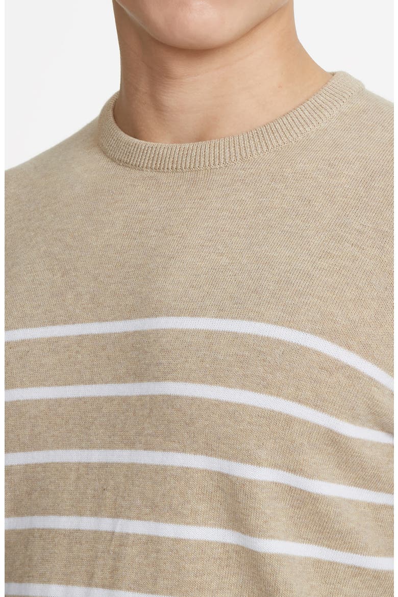 Cedar Stripe Organic Cotton Sweater, Alternate, color, CAMEL