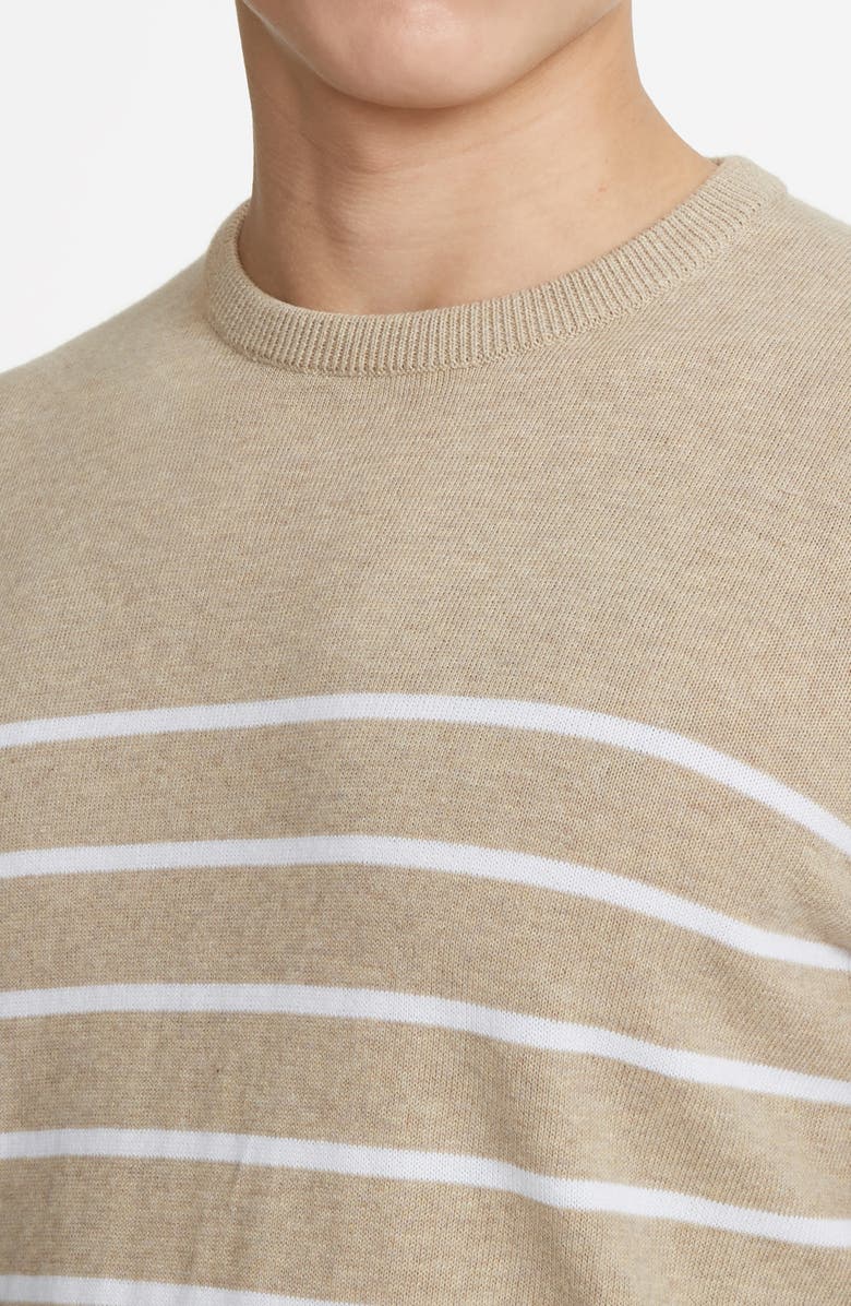 Jack Victor Cedar Stripe Organic Cotton Sweater, Alternate, color, Camel