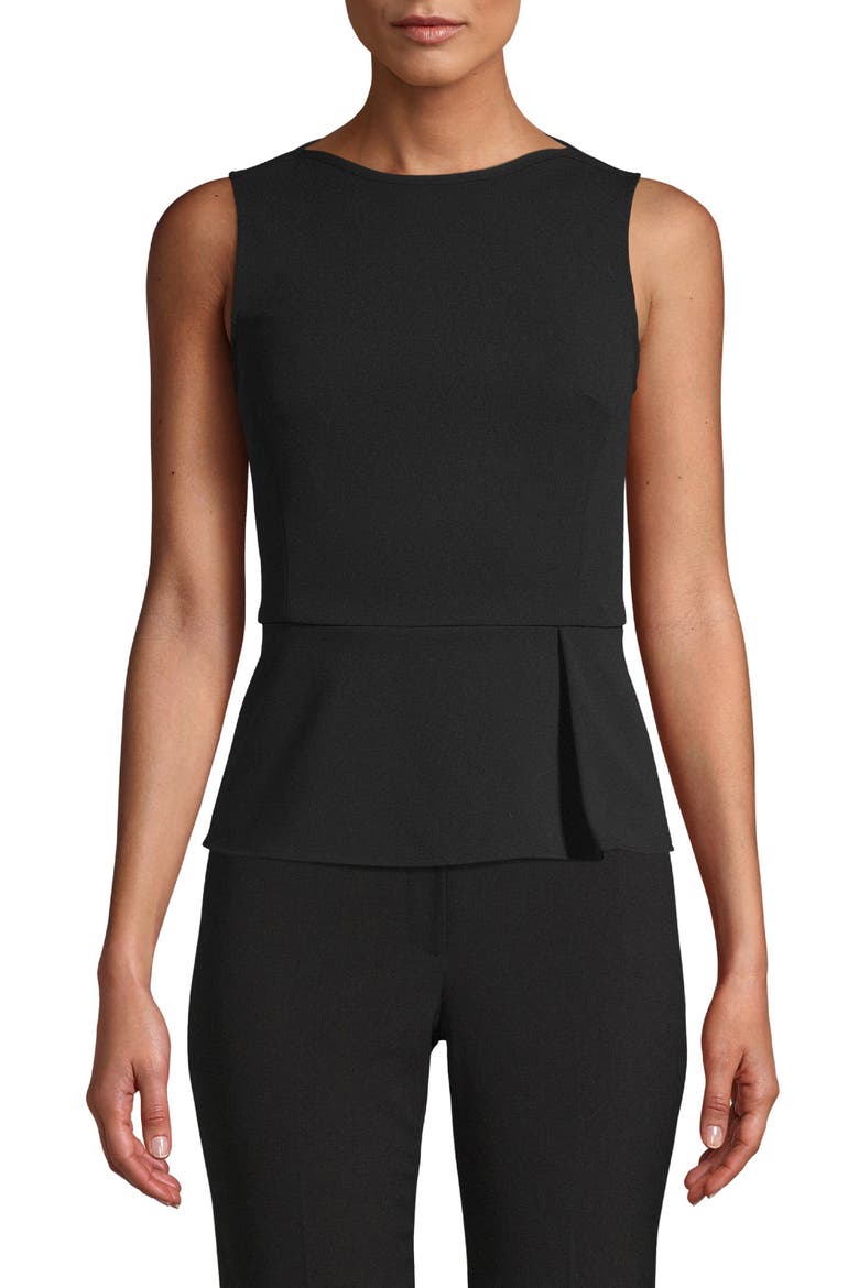 Sleeveless Peplum Top, Main, color, ANNE BLACK