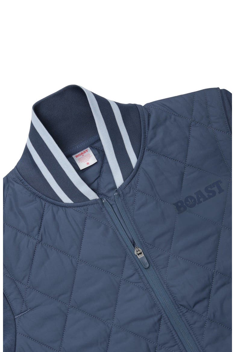 Quilted Varsity Bomber, Alternate, color, Vintage Navy