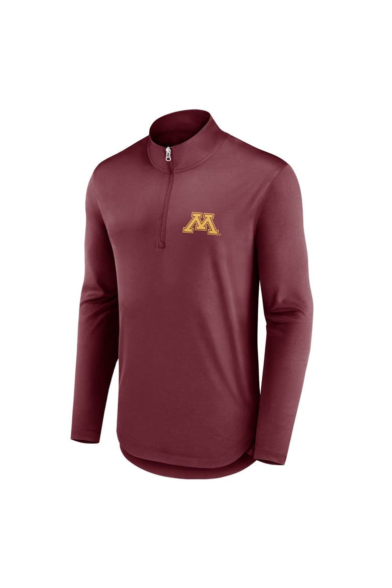 Men's Fanatics Branded Maroon Minnesota Golden Gophers Quarterback Mock Neck Quarter-Zip Top, Alternate, color, Maroon