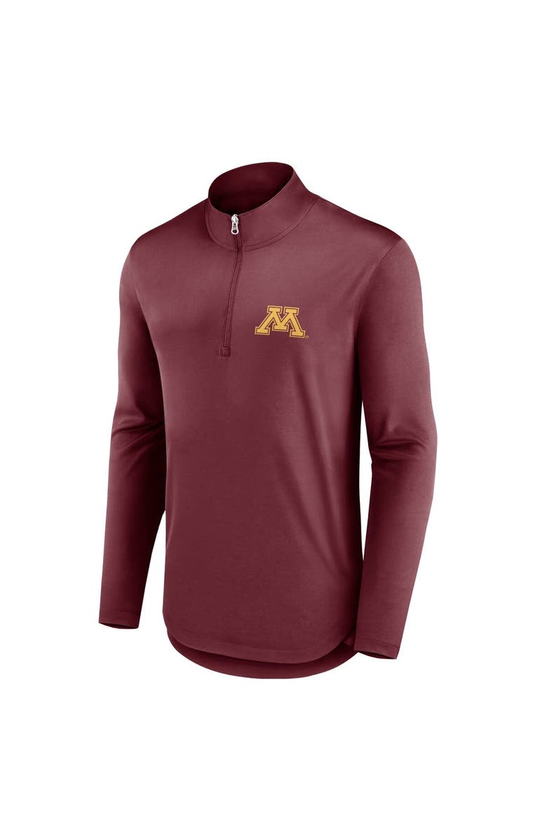 FANATICS Men's Fanatics Branded Maroon Minnesota Golden Gophers Quarterback Mock Neck Quarter-Zip Top, Alternate, color,