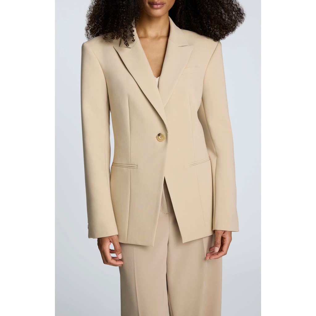Kenneth Cole Luxe Twill Slim One Button Jacket In Orange
