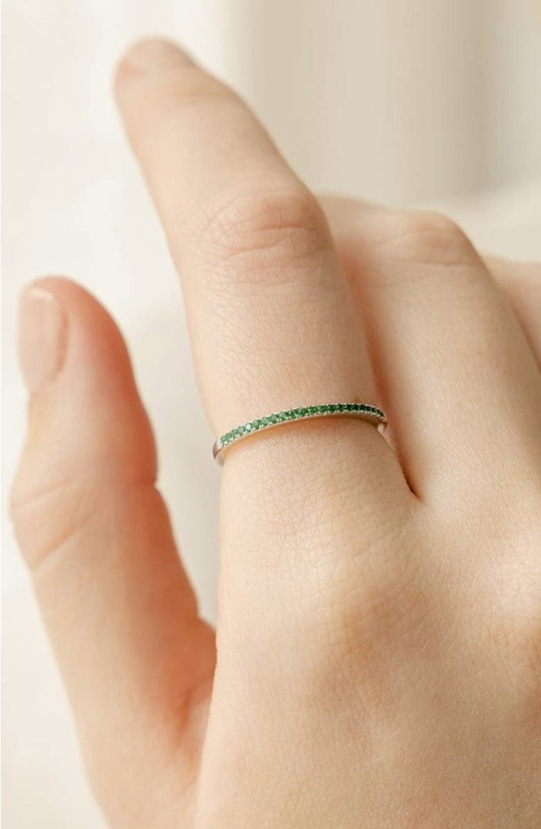 MADE BY MARY Birthstone Stacking Ring, Alternate, color, Gold Vermeil