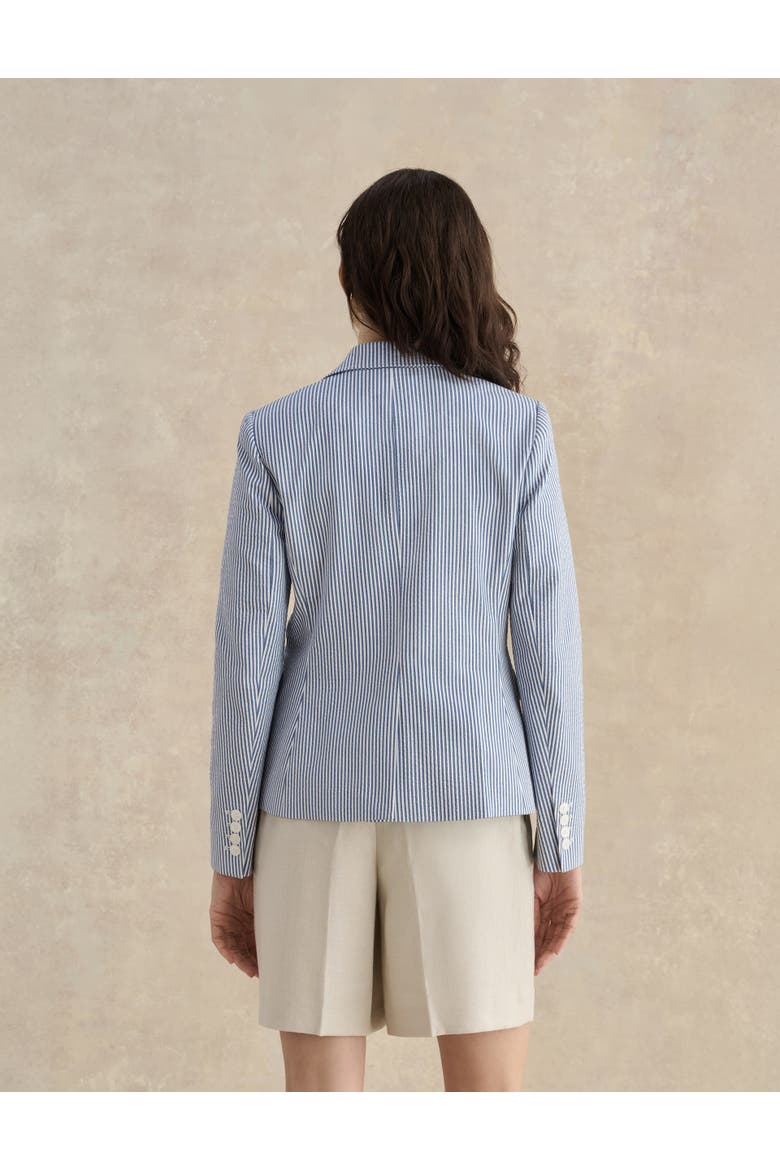 Blake Structured Single-Button Blazer, Alternate, color, Blue White