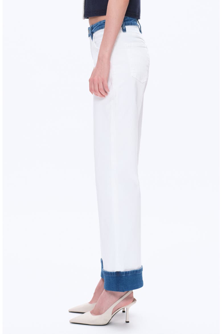 Contrast Mid Rise Relaxed Straight Leg Jeans, Alternate, color, WHITE
