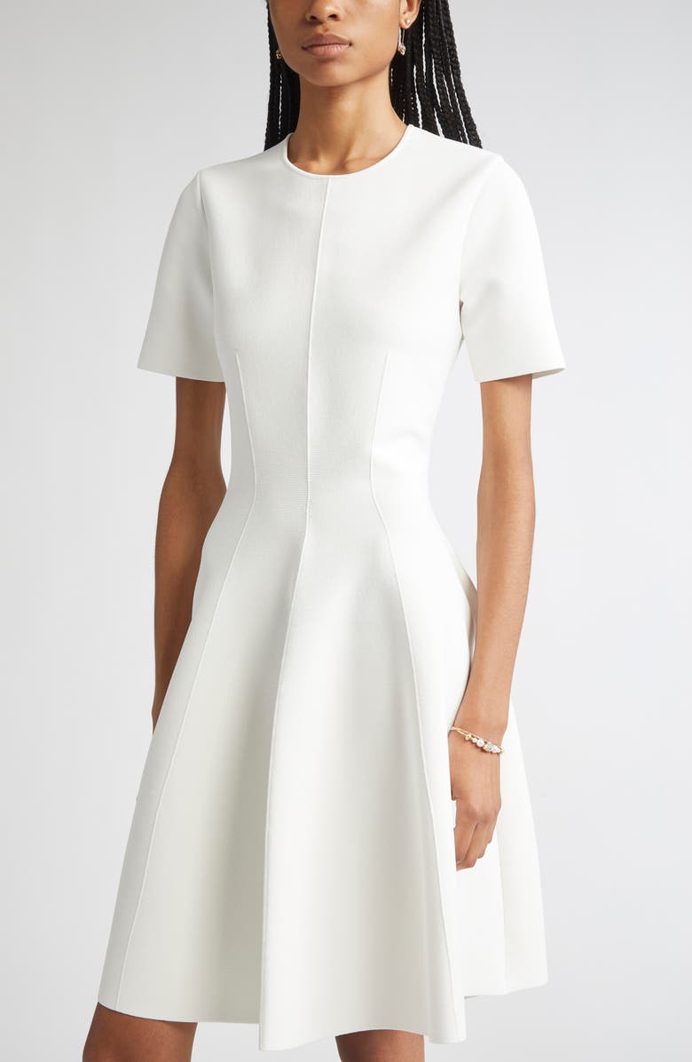 McQueen Jersey Fit & Flare Dress, Alternate, color, Ivory