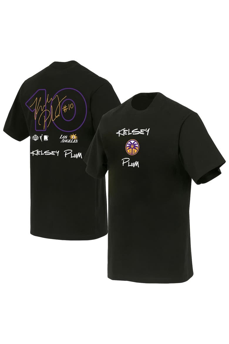 Unisex round21 Kelsey Plum Black Los Angeles Sparks Boxy Signature Name & Number T-Shirt, Alternate, color, Black