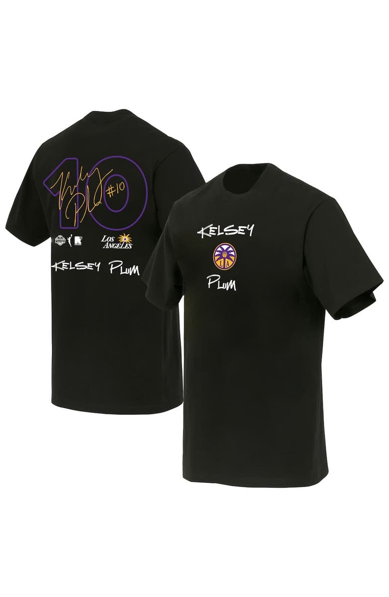 round21 Unisex round21 Kelsey Plum Black Los Angeles Sparks Boxy Signature Name & Number T-Shirt, Alternate, color, Black