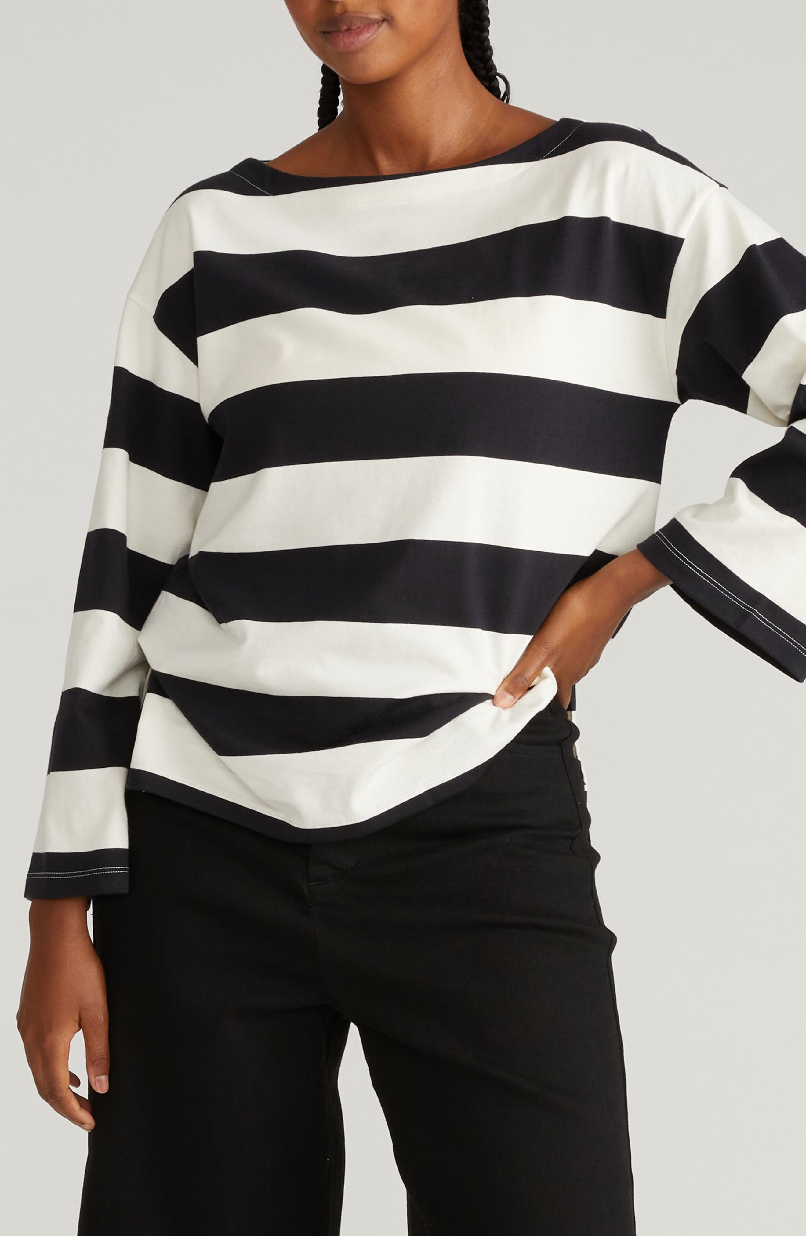 ECRU/ BLACK RUGBY STRIPE