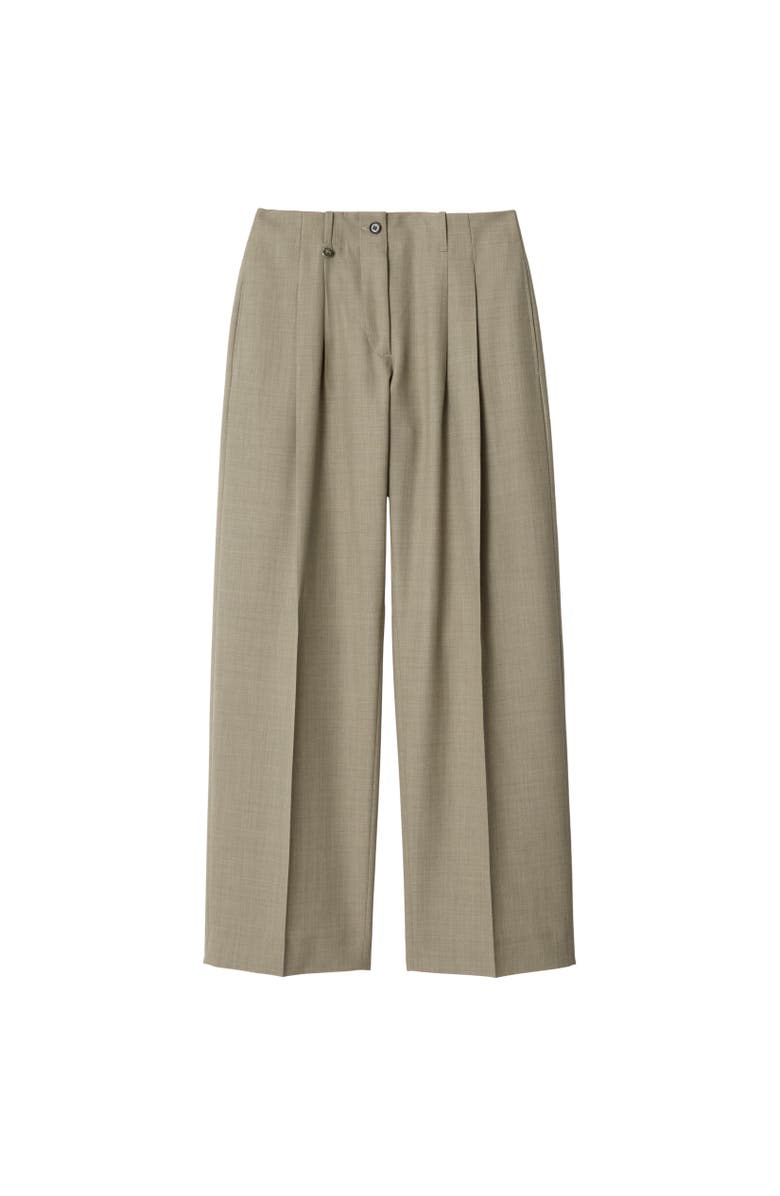 Burberry Wool Tailored Trousers, Alternate, color, Olive Drab