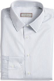Canali Regular Fit Stripe Non-Iron Cotton Dress Shirt