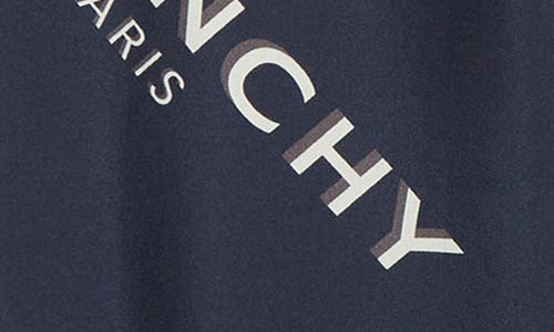 Givenchy Convertible-collar Logo-print Silk-twill Shirt In Blue