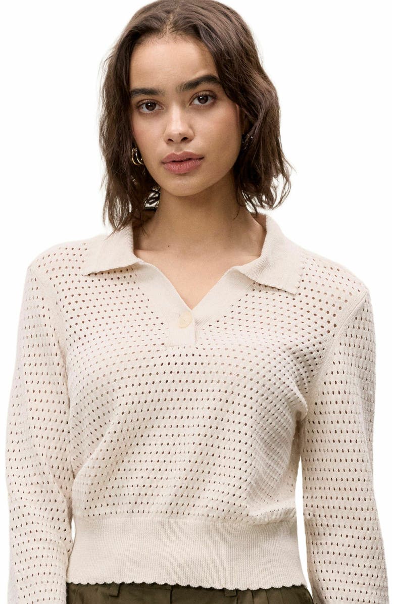 Rebecca Taylor Fern Knit Sweater, Alternate, color, Beige
