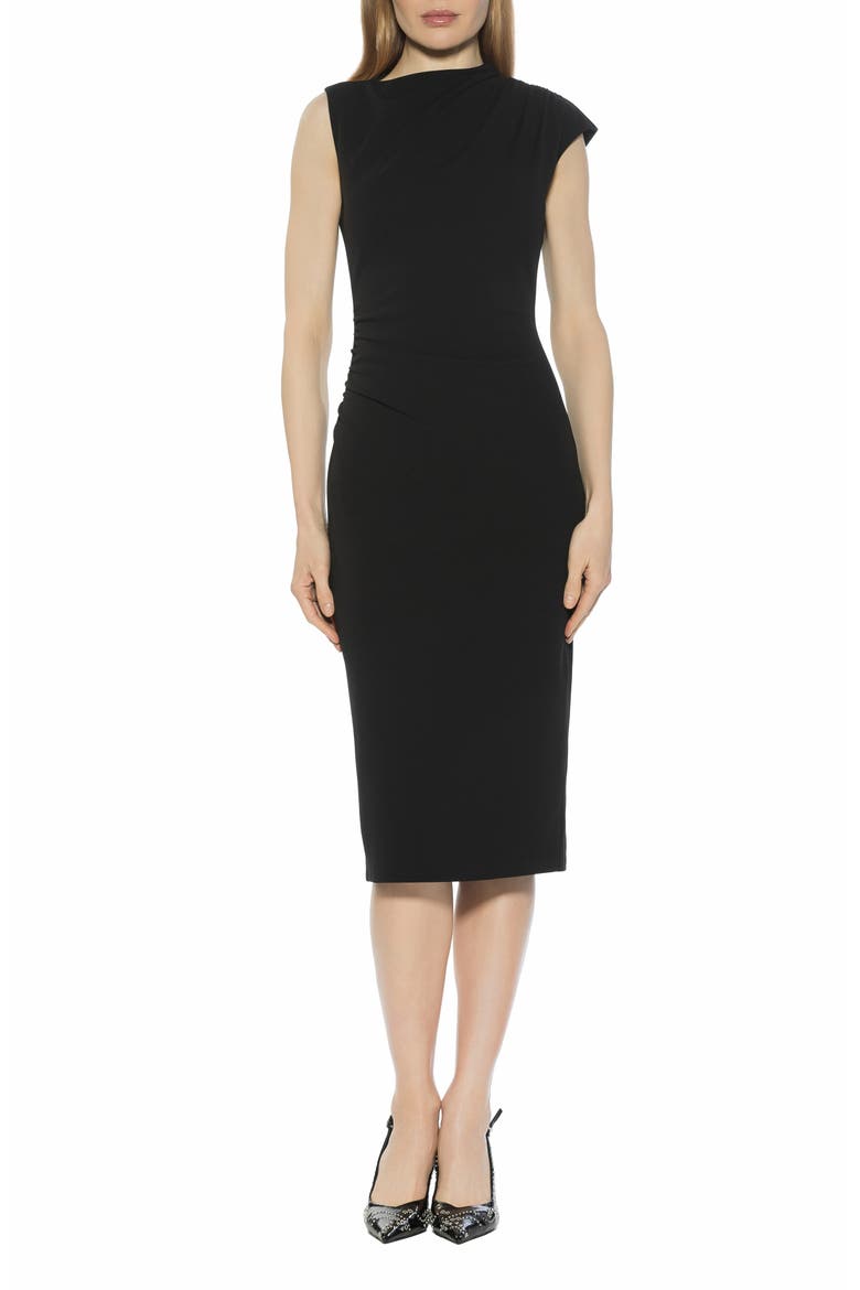 Vaila Midi Sheath Dress, Main, color, BLACK