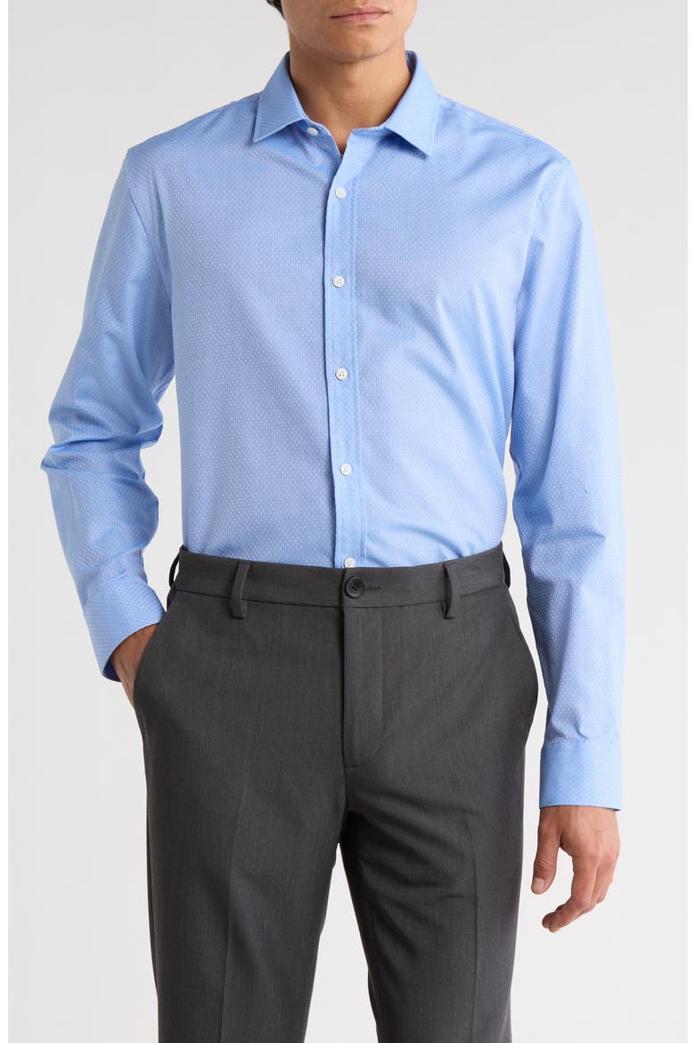 Dalston Dobby Slim Fit Dress Shirt, Main, color, CORNFLOWER