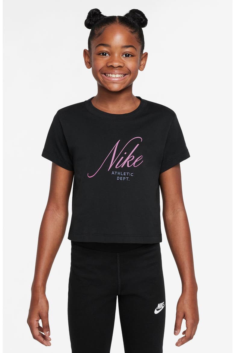 Kids' Back to School Cotton Graphic T-Shirt, Main, color, BLACK