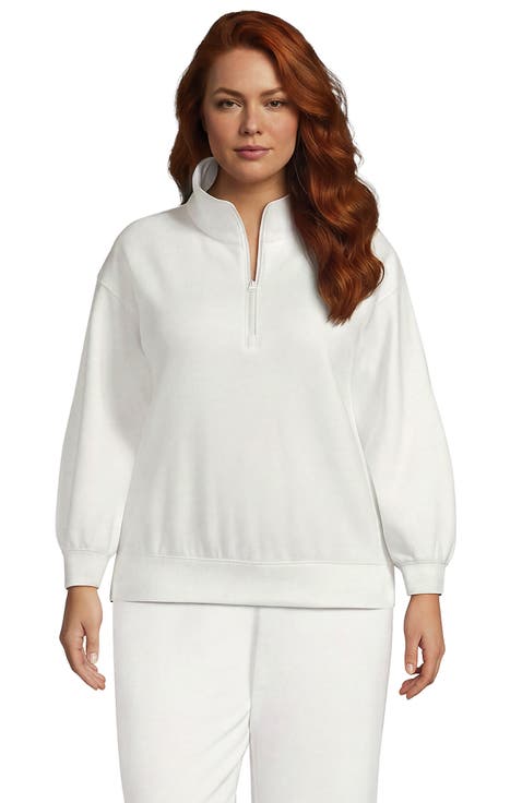Plus Size Serious Sweats Relaxed Quarter Zip Pullover Sweatshirt