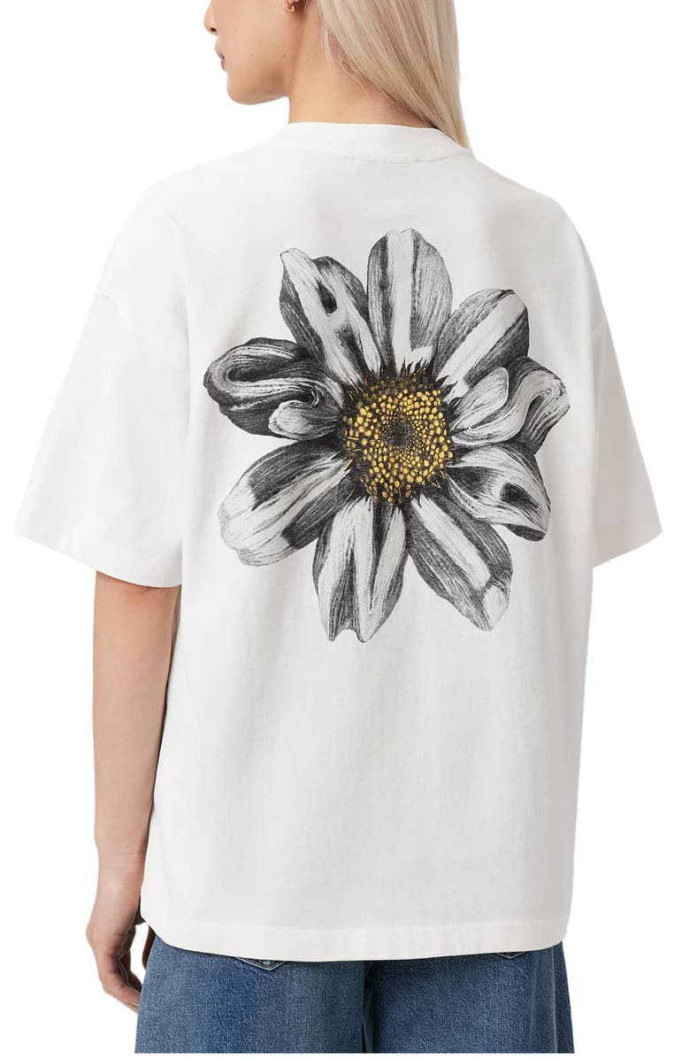 AllSaints Etta Petal Graphic T-Shirt, Alternate, color, Chalk White