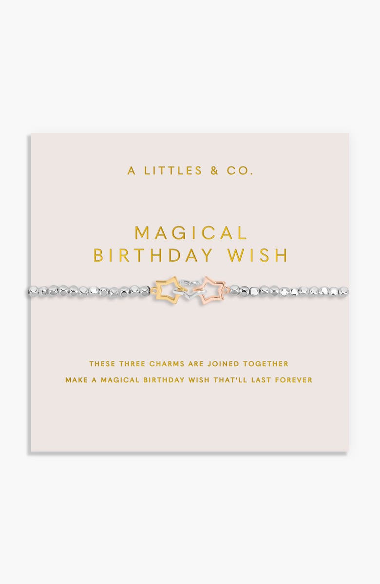 A Littles & Co Forever Yours 'Magical Birthday Wish' Trio Bracelet In Silver, Gold-Tone And Rose Gold-Tone Plating, Alternate, color, Metallic Silver