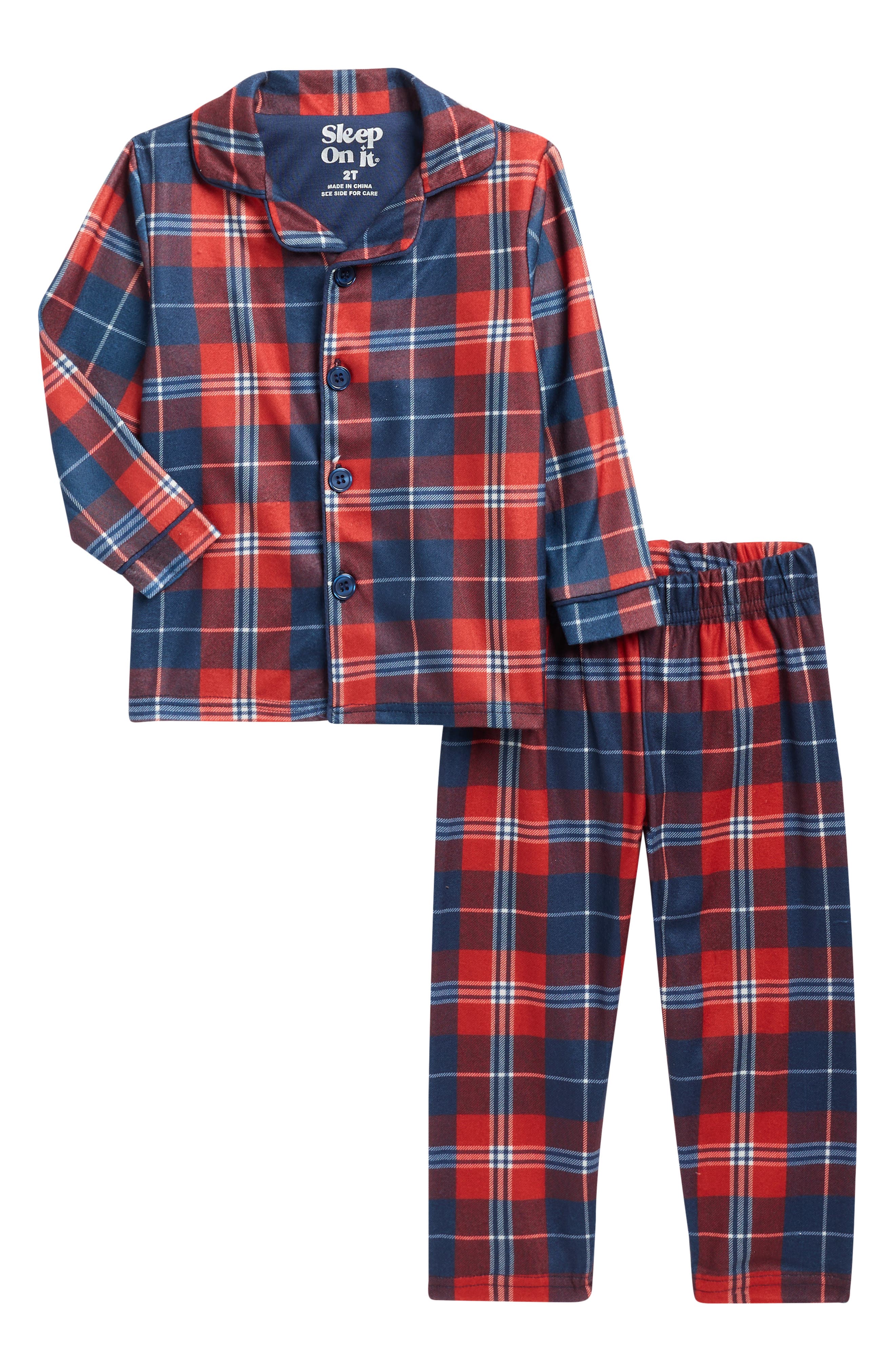 SLEEP ON IT Kids' Plaid Print Two-Piece Pajamas