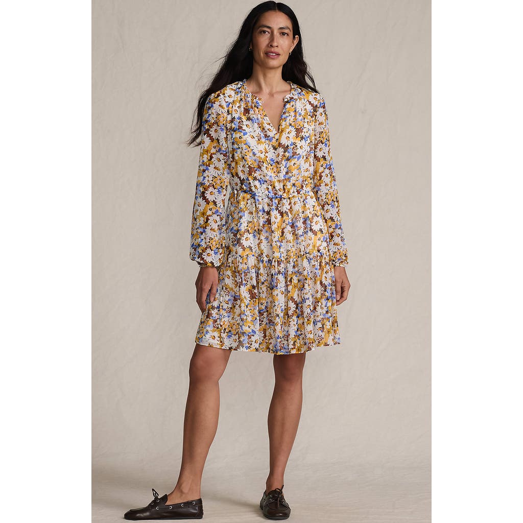 Lands' End Chiffon Above The Knee Adjustable Dress In Neutral