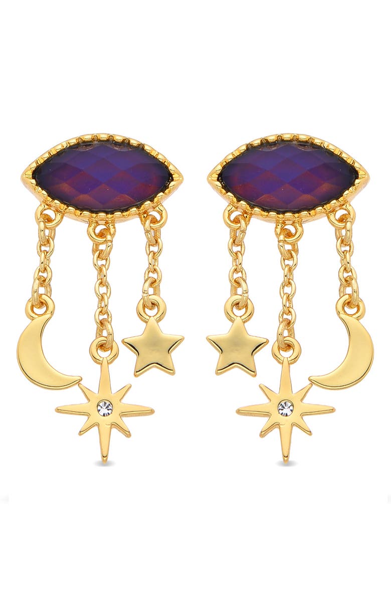 EYE CANDY LOS ANGELES Celia Moonstone Mismatched Drop Earrings, Alternate, color, Gold