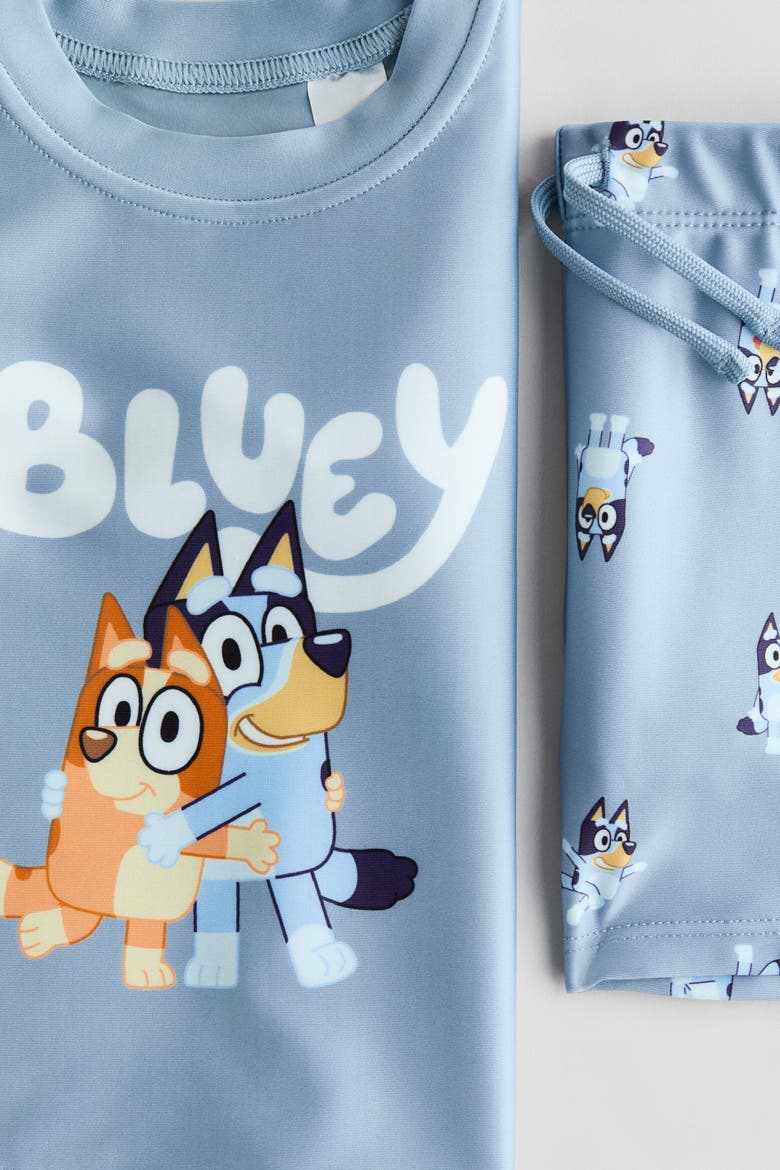 Printed swim set, Alternate, color, Light blue/Bluey