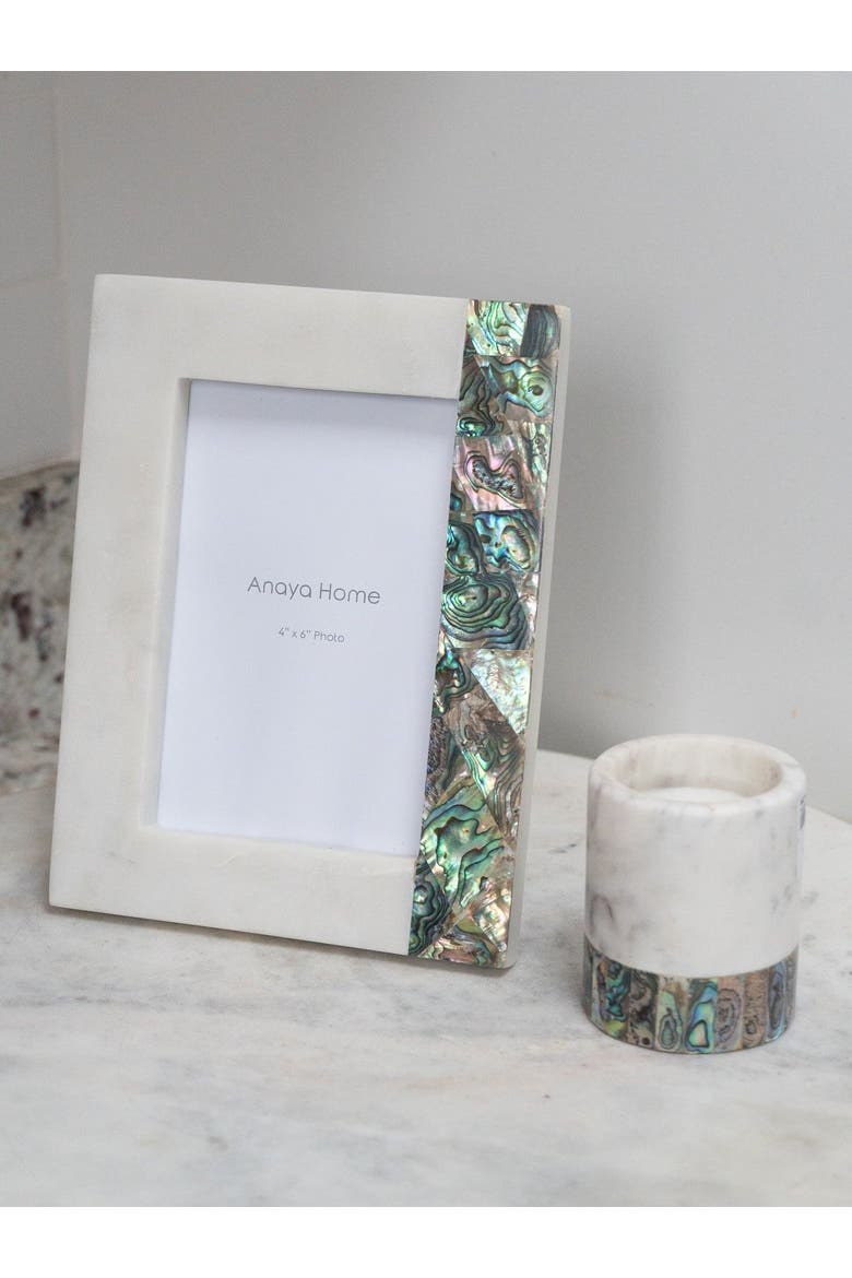 Rainbow Pearl Marble Picture Frames, Alternate, color, White