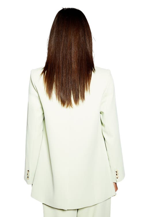 Warehouse Runway Collarless Boxy Blazer In Green