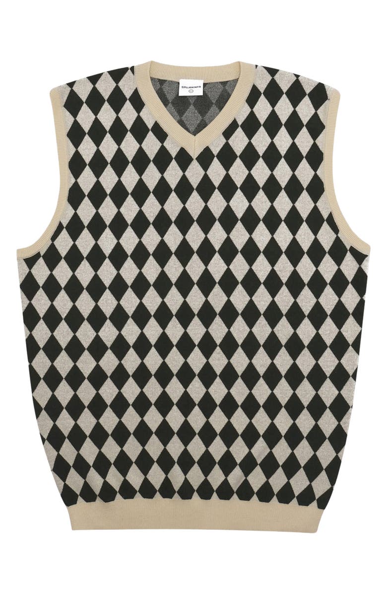 STUDENTS Woods Diamond Jacquard Cotton Sweater Vest, Alternate, color, 
