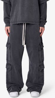 mnml Ultra Baggy Cotton Flece Cargo Sweatpants