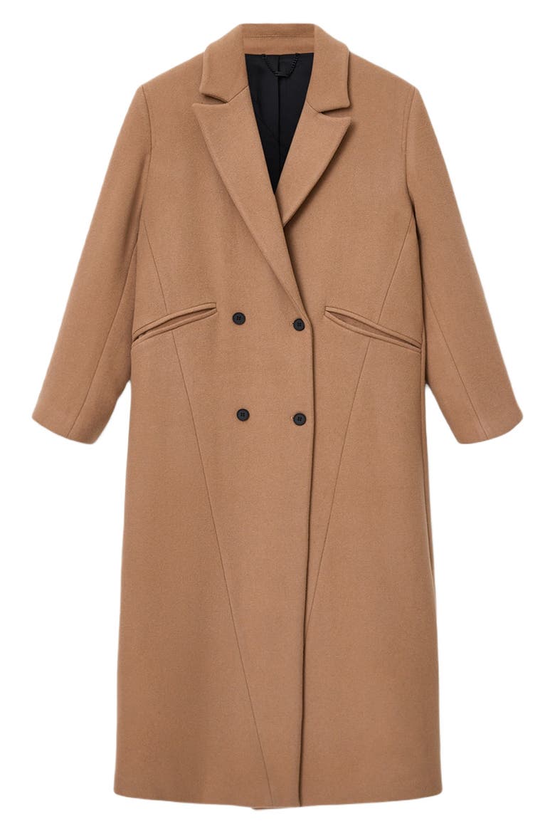 Nellie Double Breasted Wool Blend Coat, Alternate, color, RATTAN BROWN