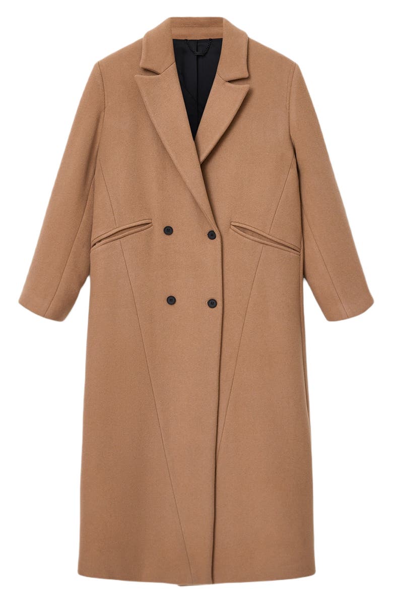 AllSaints Nellie Double Breasted Wool Blend Coat, Alternate, color, Rattan Brown